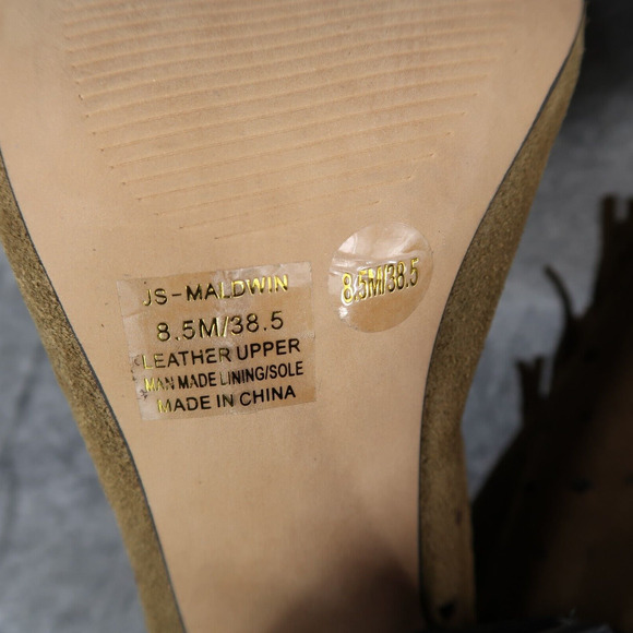 Jessica Simpson Shoes Womens 8.5 Bootie Fringe Open Toe Two Tone Leather Fashion - Picture 12 of 13